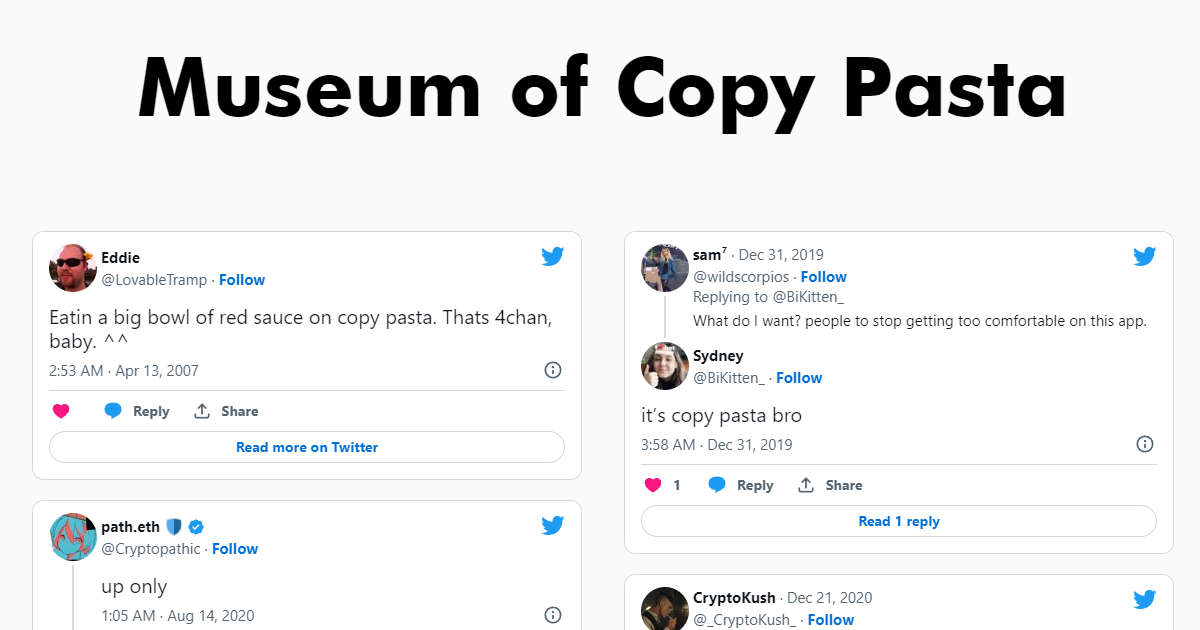 Museum of Copy Pasta